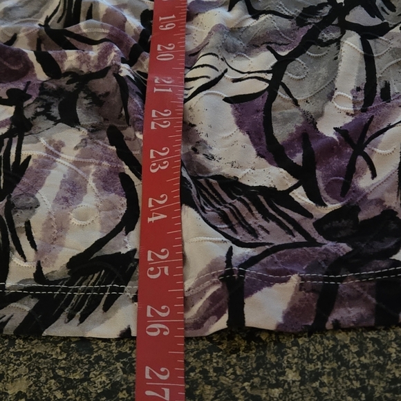 Alfred Dunner Top Purple Beaded Floral 3/4 Sleeve Blouse Stretch Women's L - Picture 12 of 12